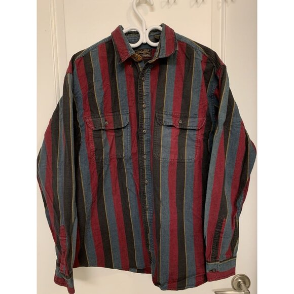 Eddie Bauer Other - Vintage Eddie Bauer Striped Button Up Flannel Made In USA Workwear Men’s XL